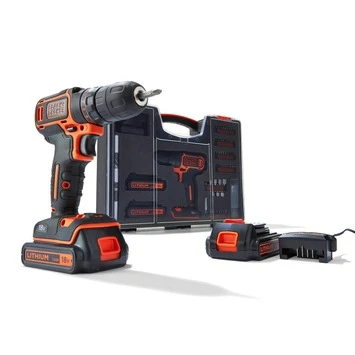 Black & Decker BLACK+DECKER Accuboormachine BDC718AS2O-QW + 80-delige Accessoireset 3 Black & Decker BLACK+DECKER Accuboormachine BDC718AS2O-QW + 80-delige Accessoireset