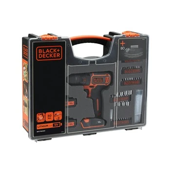Black & Decker BLACK+DECKER Accuboormachine BDC718AS2O-QW + 80-delige Accessoireset 4 Black & Decker BLACK+DECKER Accuboormachine BDC718AS2O-QW + 80-delige Accessoireset - Afbeelding 2