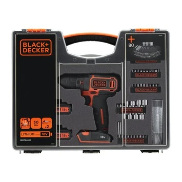 Black & Decker BLACK+DECKER Accuboormachine BDC718AS2O-QW + 80-delige Accessoireset 5 Black & Decker BLACK+DECKER Accuboormachine BDC718AS2O-QW + 80-delige Accessoireset - Afbeelding 3